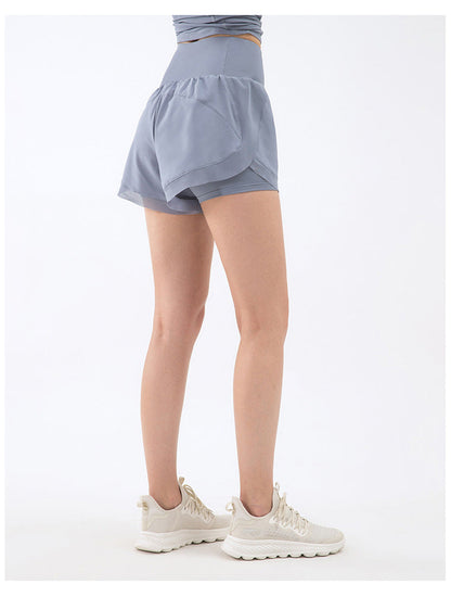 LU Women's new high waist and abdomen anti-exposure shorts