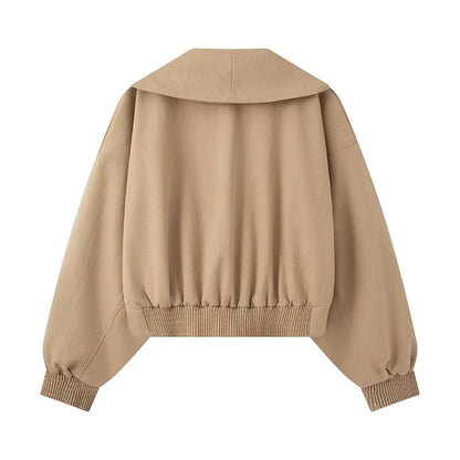 Women's long sleeved lapel short Coat