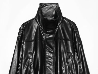 Women's leather effect pilot jacket Coat