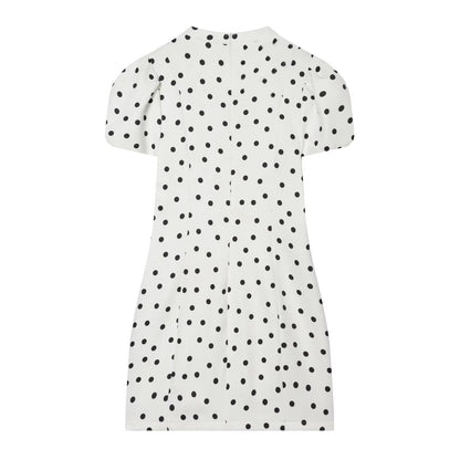 Women's bubble sleeve polka dot mini dress