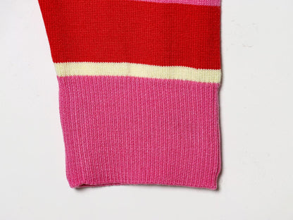 Women's casual striped knitted polo shirt