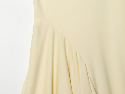 Women's asymmetric thin shoulder strap dress