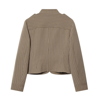 suit Women's 2 pieces slim striped Blazer Coat +Pants