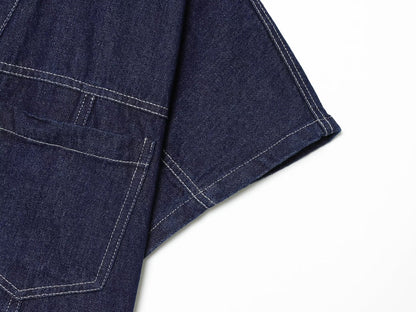 suit Women's 2 pieces casual short denim shirt+culottes