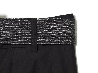Women's With Belt High Waist Midi Skirt