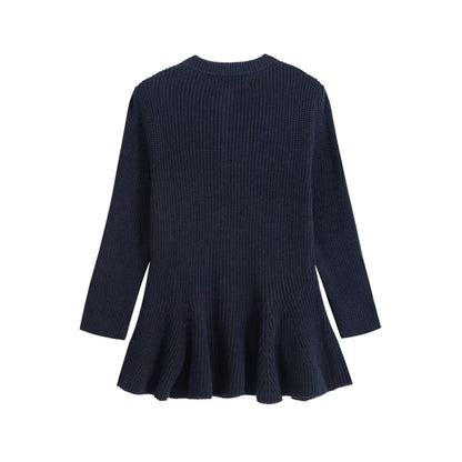 Women's A-line hem short skirt style knitted Coat