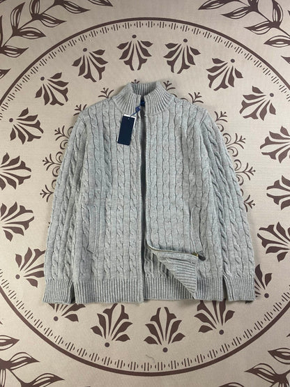 Men's and women's new casual Joker zipper twist sweater