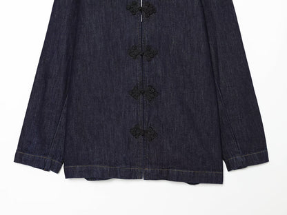 Women's rope knot decorative denim Coat