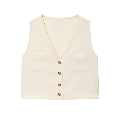 suit Women's 2 pieces sleeveless V-neck top+Skirts