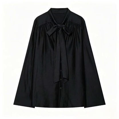 Women's scarf decoration loose V-neck shirt