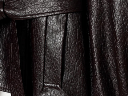 Women's with belt leather effect jacket Coat