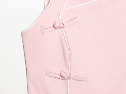 Women's rope knot buckle decoration mini dress
