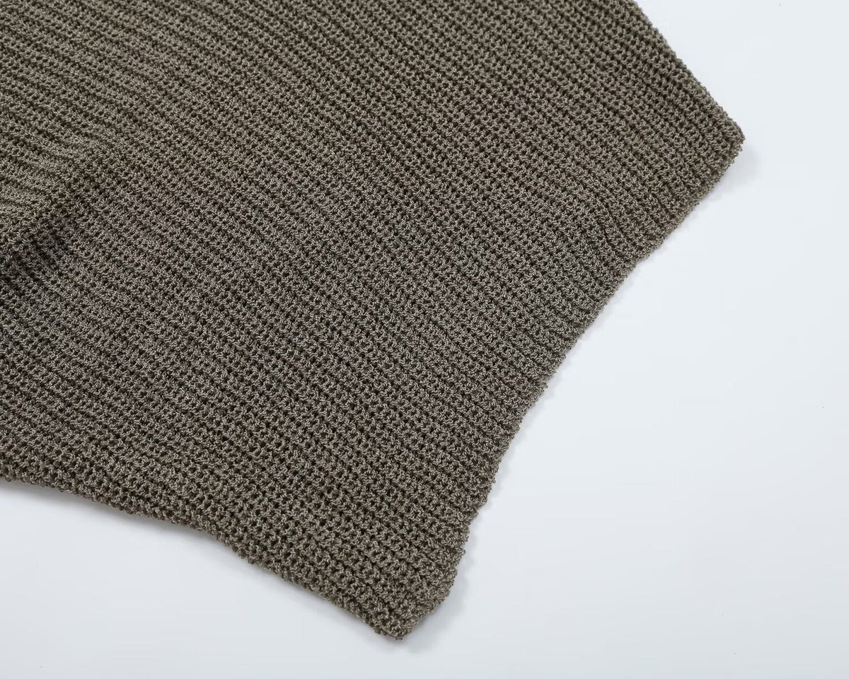 Women's knot decoration splicing knitted top