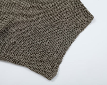 Women's knot decoration splicing knitted top