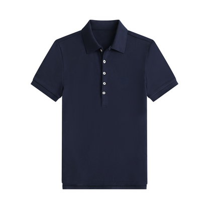 Women's new slim five-button polo shirt lapel T-shirt