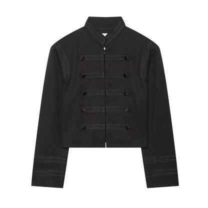 Women's with shoulder pads shoulder twill Coat