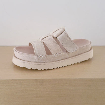 Women's 2026 new fashion open toe hook and loop casual slippers