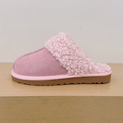 Women's new padded warm slippers with one pedal