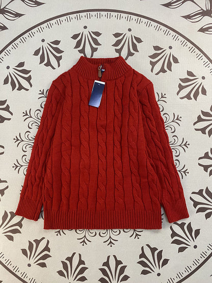 Men's and women's Joker Embroidery Knitting Half Zipper Design Sweater Knitwear
