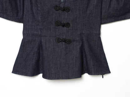 Women's short skirt style hem V-neck top