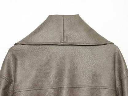 Women's leather effect casual jacket Coat
