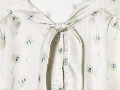 Women's bow decoration printed shirt