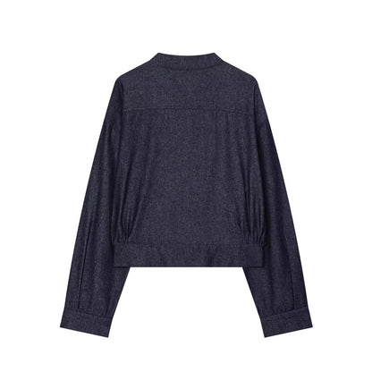 Women's rope knot decorative denim jacket