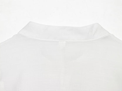 Women's standing collar buckle short top
