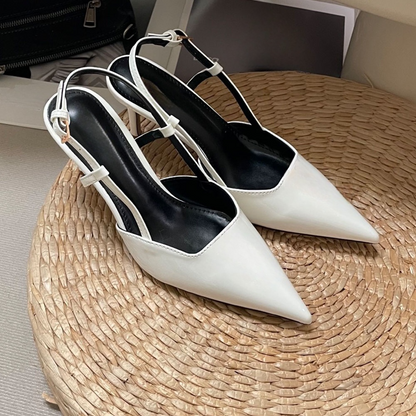 Women's new metal letter pointed high heels