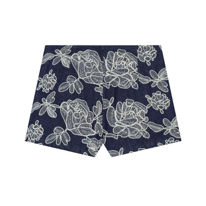 Women's slim versatile embroidered culottes