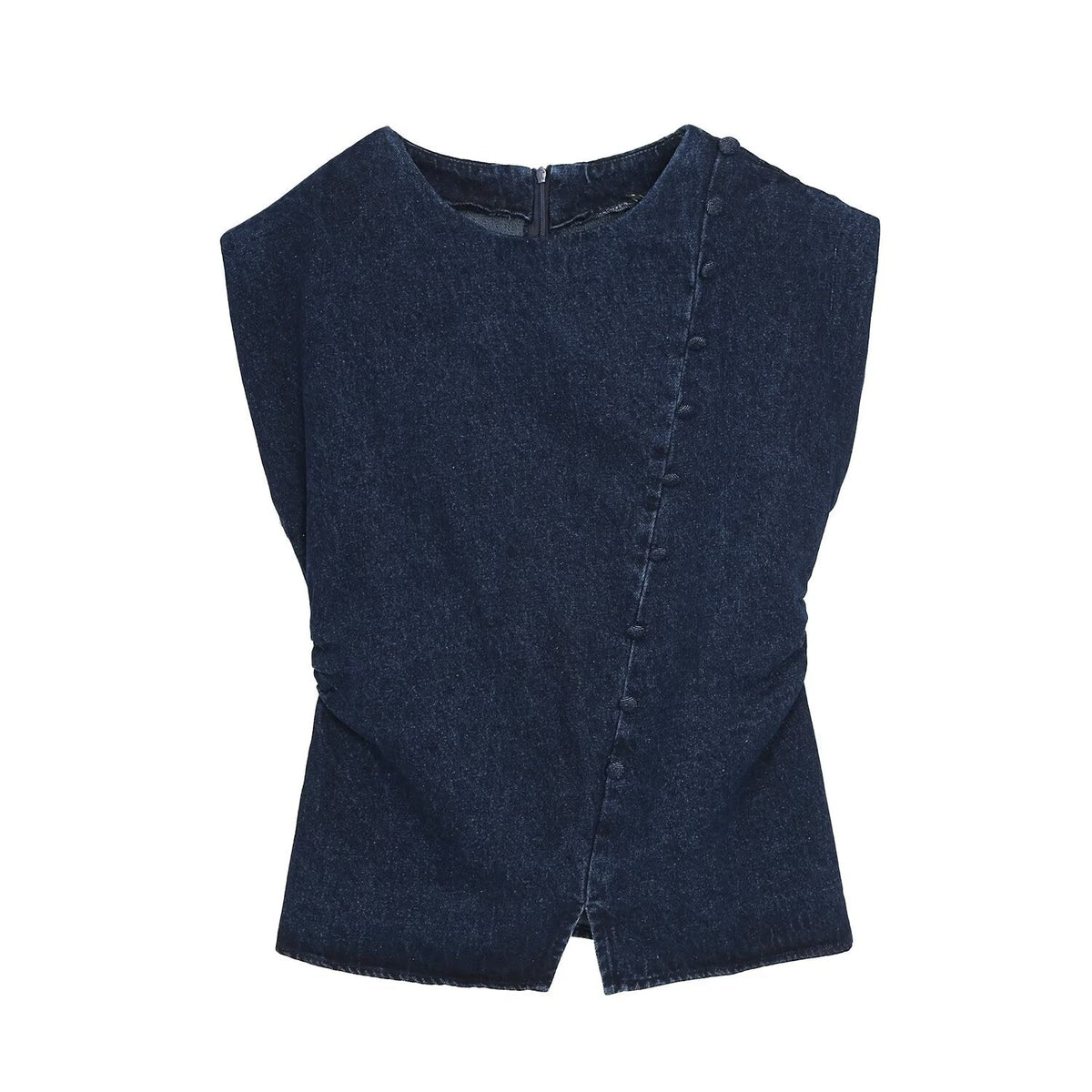 suit Women's 2 pieces bag buckle decorative denim top+high waist wide leg jeans