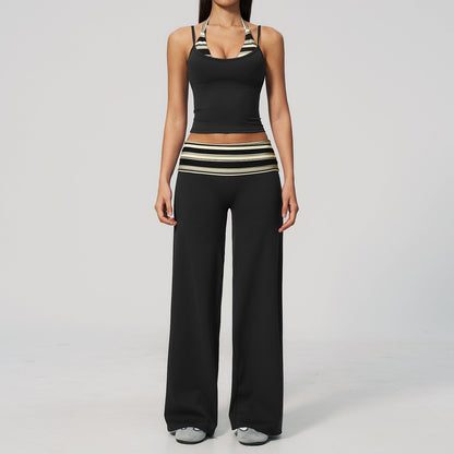 Women's new quick-drying yoga suit with sanding and turning over