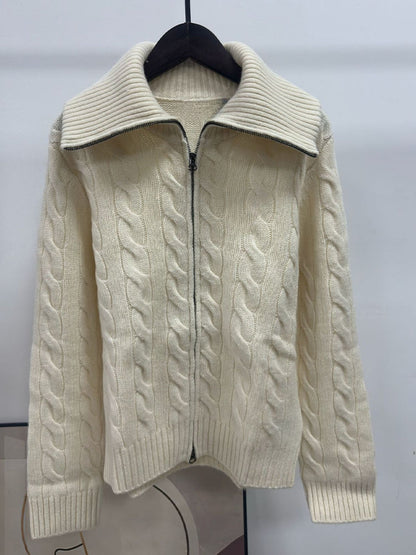 Women's New Navy Cardigan Long Sleeve Loose Knitwear