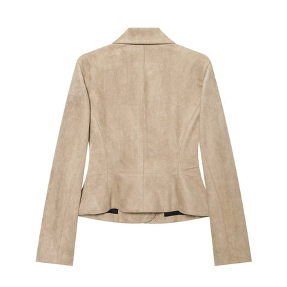 Women's with shoulder pads slim short Blazer Coat