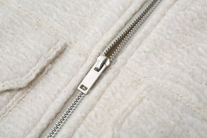 Women's lapel pocket decoration short jacket Coat