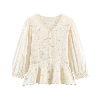 Women's seven quarter sleeve patchwork knit Coat