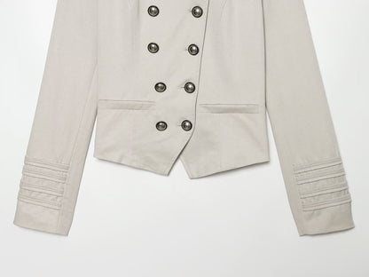 Women's slim stand collar double breasted jacket