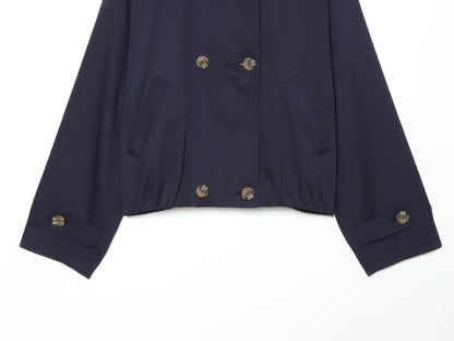 Women's short double breasted windbreaker Coat