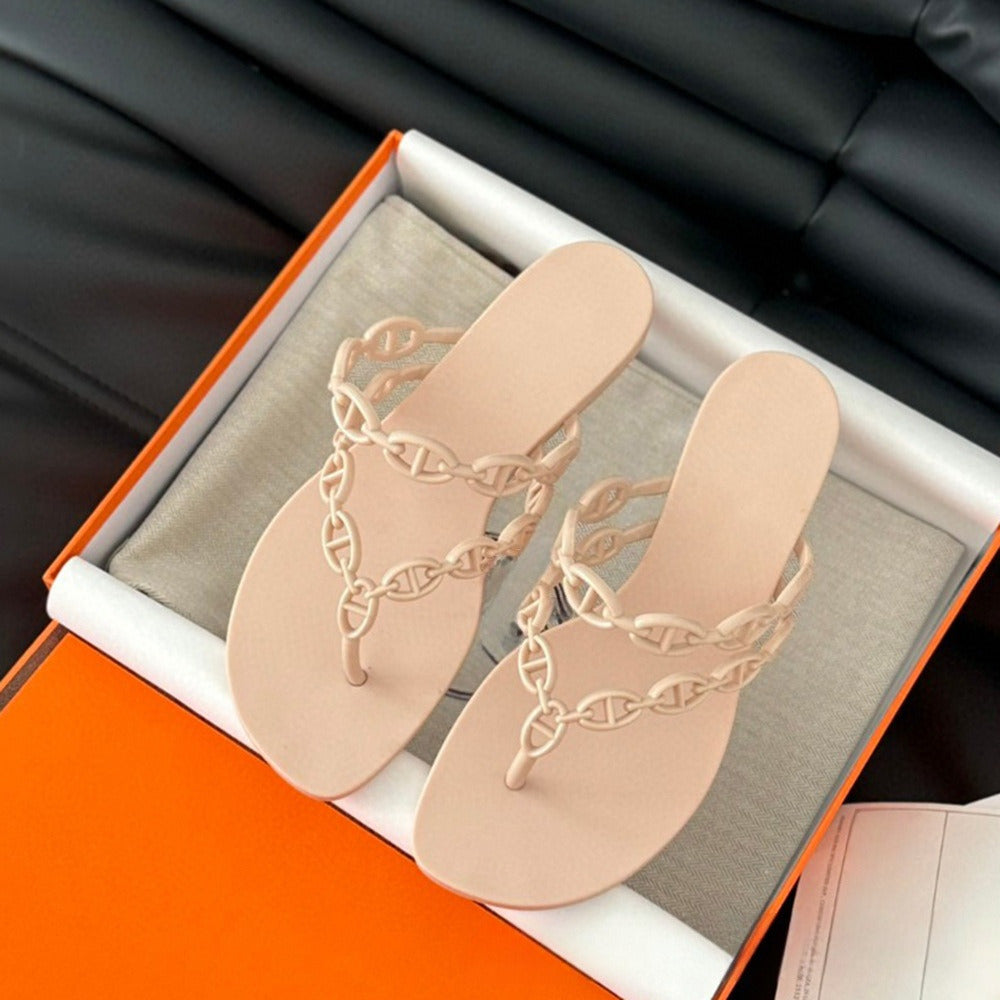 Women's new versatile flip-flops low-heeled sandals