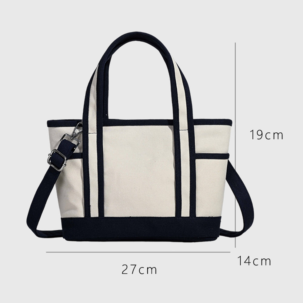 Women's new contrast detachable shoulder strap handbag