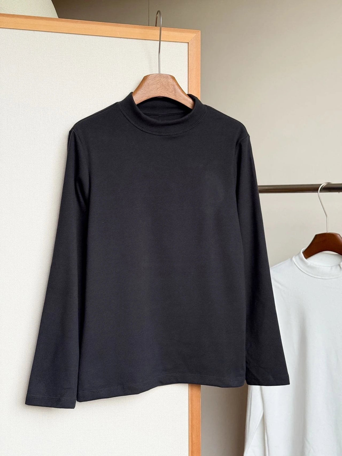 Men's new casual semi-high collar double-faced velvet bottoming shirt