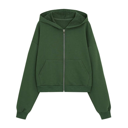 suit Women's 2 pieces washing effect hooded zipper sweatshirt+Pants