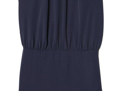 Women's backless draped halter neck dress