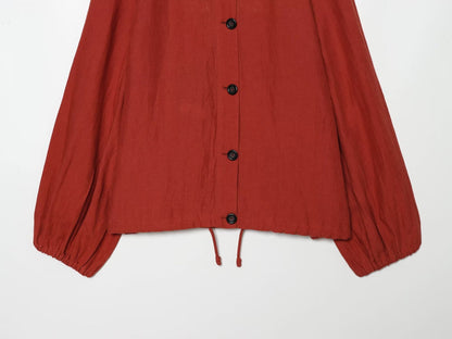 Women's linen blend long sleeved pilot jacket Coat