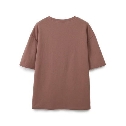 suit Women's 2 pieces washed double-sided fabric T-shirt+pants