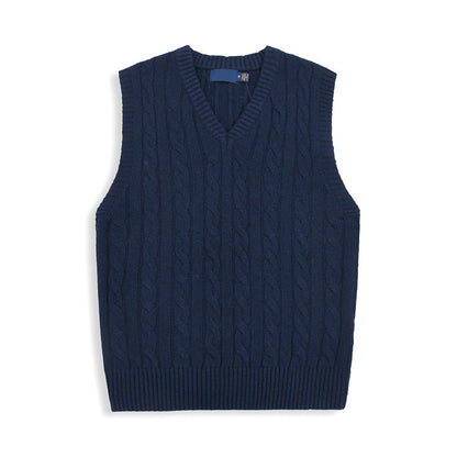 Men's and women's new casual Joker embroidered sweater V-neck knitted vest