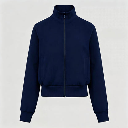 Women's New Collar Casual Jacket with Contrast Design