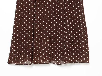 Women's polka dot chiffon suspender MIDI dress