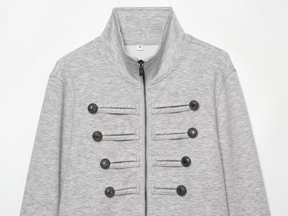 Women's short standing collar hoodie style Coat