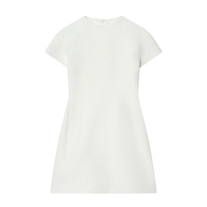 Women's slim O Neck short sleeved mini dress